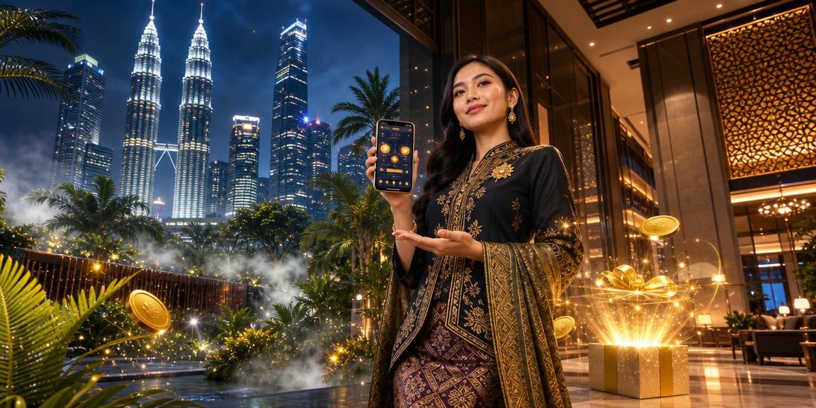 Pengguna mengakses akaun kasino dalam talian di Kuala Lumpur
